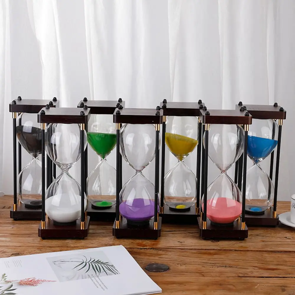 

Decorations Plastic Base Desktop Wooden Sandglass Ornament Brush Teeth Clock Toothbrush Shower Timer Hourglass Timer