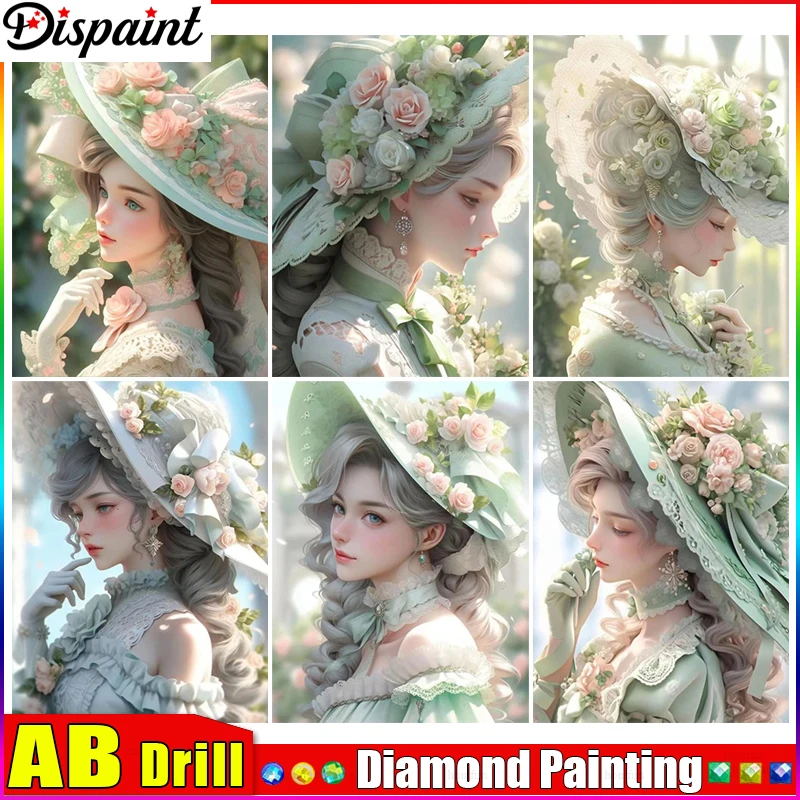Алмазная 5d картина квадратная/круглая мультяшная женщина цветок