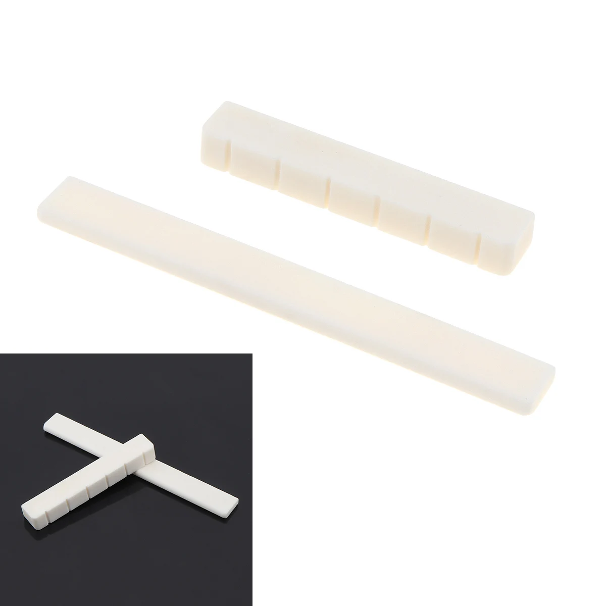 

2 Pieces Portable Bone Guitar Bridge Nut Saddle for 6 String Classical Guitar