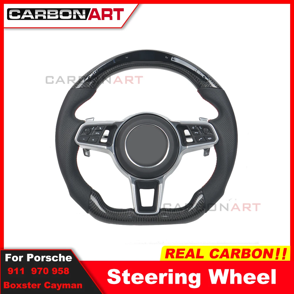 

For porsche 911 970 958 boxster cayman old model to new Porsche 100% Rear Carbon Fiber steering wheel