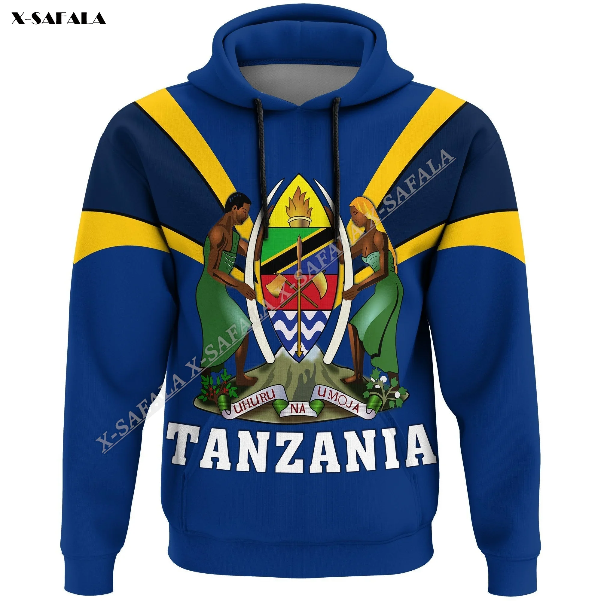 Худи с 3D принтом флага Танзании и тату патриота Мужской пуловер свитшот
