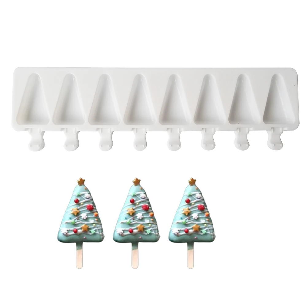 

8 Hole Triangle Silicone Ice Cream Mold Ice Pop Cube Popsicle Mold Dessert DIY Magnum Cake Mold Ice Cream Maker