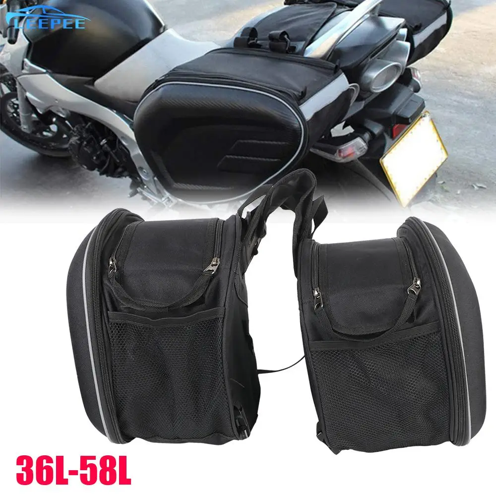 

Motorcycle Pannier Bags 1Pair 36L-58L Luggage Saddle Bags Moto Helmet Travel Bags Universal Side Storage Pouch Box