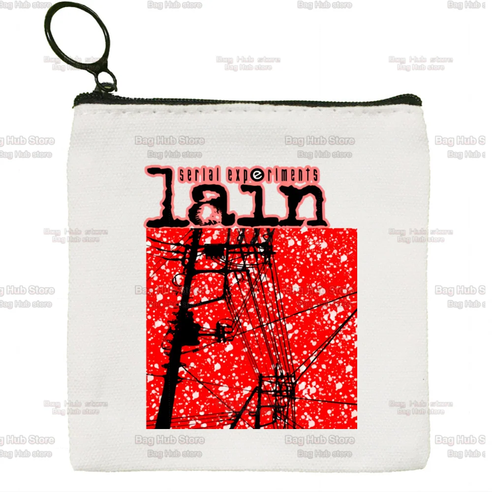 Serial Experiments Lain Small Purse Coin Purse Zipper Women's Canvas Cute Mini Coin Bag Earphone Storage Bag