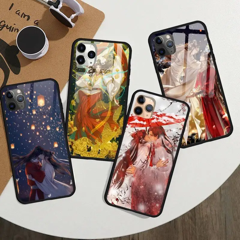 

Tian Guan Ci Fu Chinese style Phone Case Tempered glass For iphone 11 12 13 PRO MAX mini 6 7 8 plus X XS XR