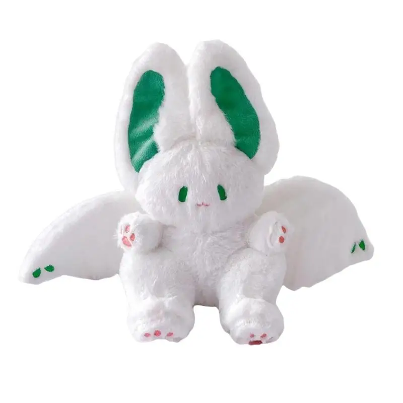 Bunny Plush Toy Adorable Stuffed Bat Wings Design Rabbit Plushies 35cm Realistic Furry Rabbit Plushie Hugging Pillow Decor