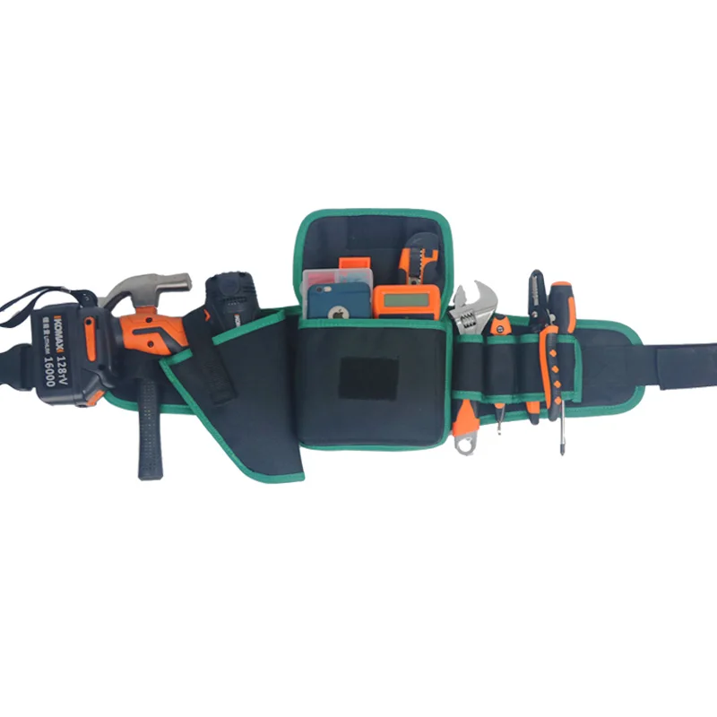 

Портативная сумка для инструментов, органайзер из ткани Оксфорд, водонепроницаемая поясная сумка для инструментов электрика, сумка для рем...