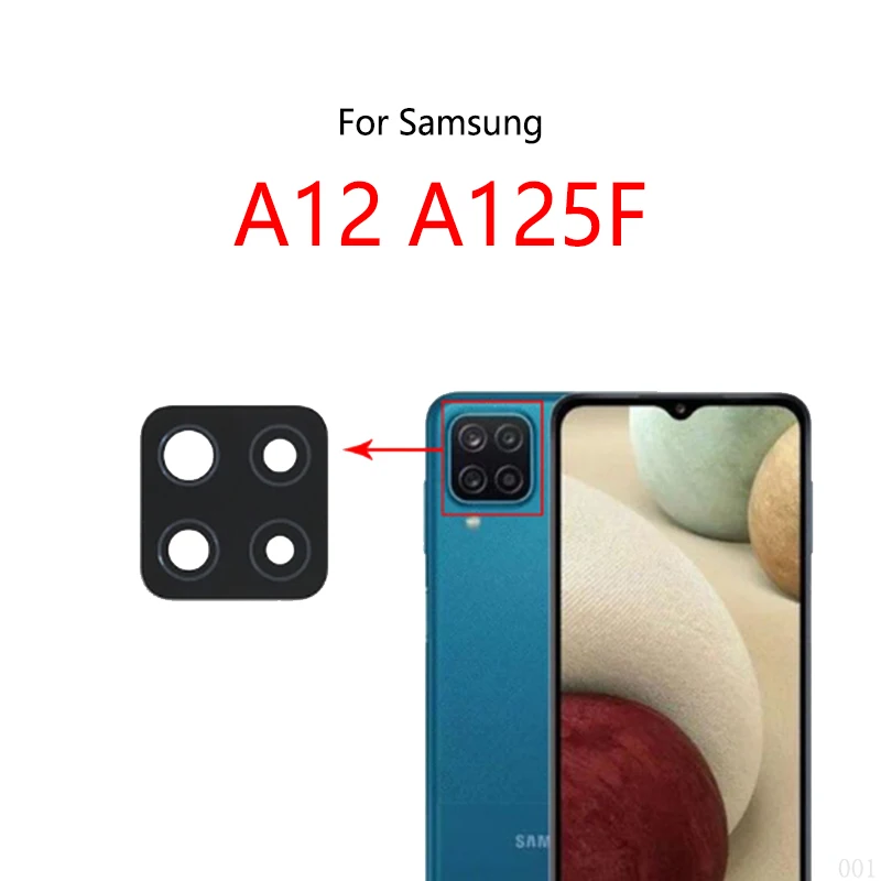 2 шт./лот для Samsung Galaxy A12 A125F задняя линза камера стеклянная зеркало