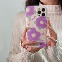 flower phone case for iphone 13 12 11 pro max x xr xs max soft cover with camera protection glossy imd cute luxury casing