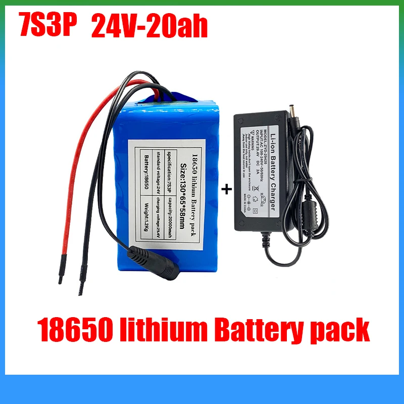 

Original 7s3p 24V 20Ah 18650 Lithium Battery Pack for Electric Bicycle Moped Wheelchair Wheelchair Children Mold Car 2A Charger