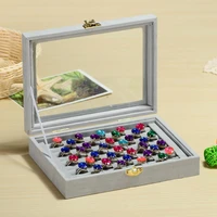 ring storage box velvet surface large capacity multi function space saving good sealing jewelry box for home
