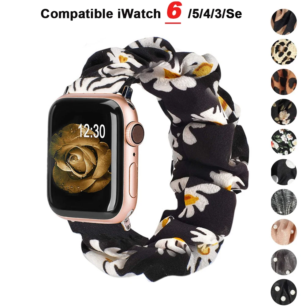 Ремешок резиновый для Apple watch band 44 мм 40 42 38 нейлоновый эластичный соло-браслет