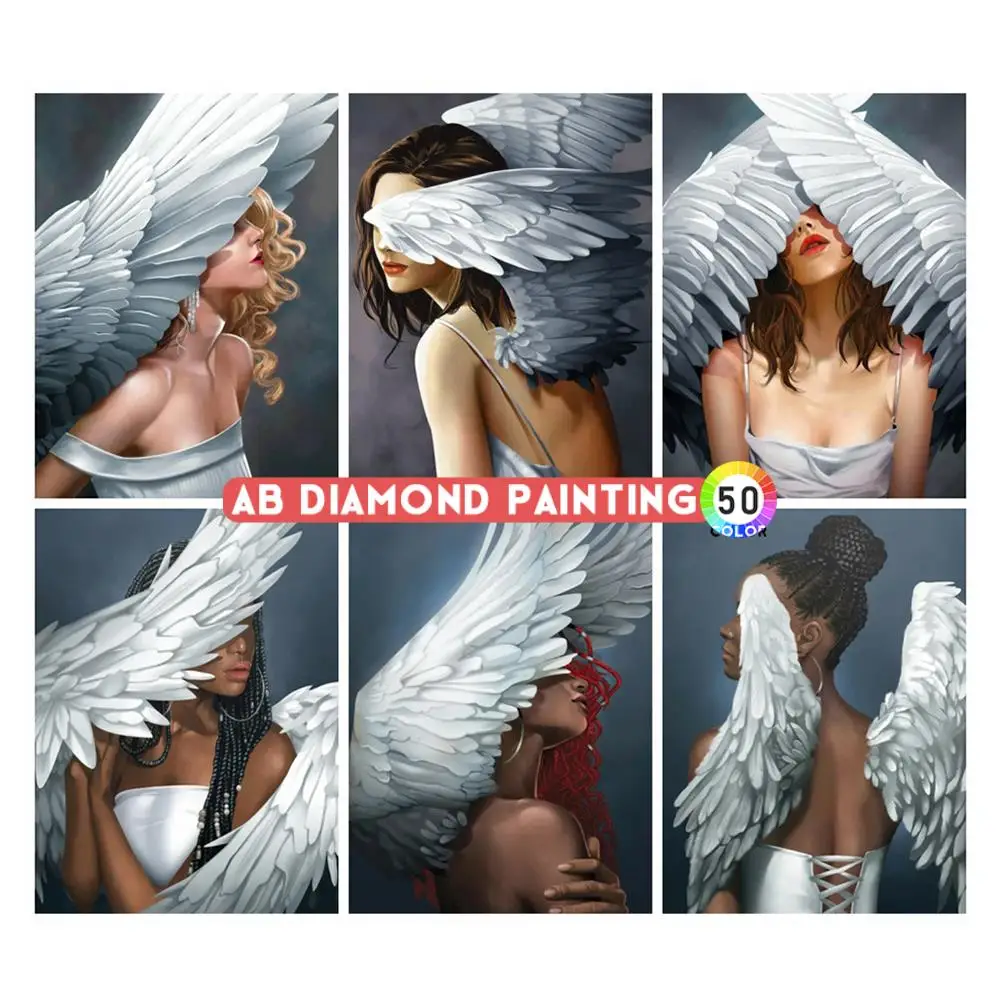 

Алмазная живопись «сделай сам» 5d AB Dill, мультяшная вышивка, квадратная, круглая, дрель, крылья ангела, мозаика, вышивка крестиком, декоративно...
