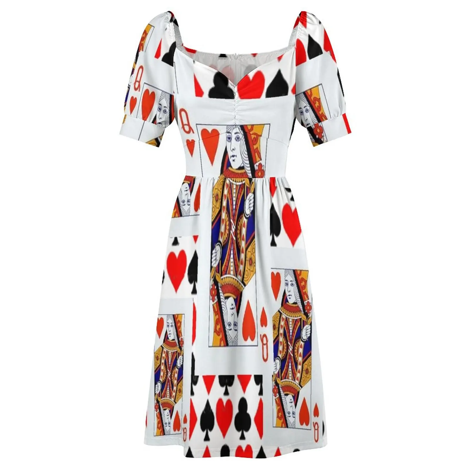 RED QUEENS OF HEARTS PATTERNS Платье с короткими рукавами Танцевальные платья для женщин