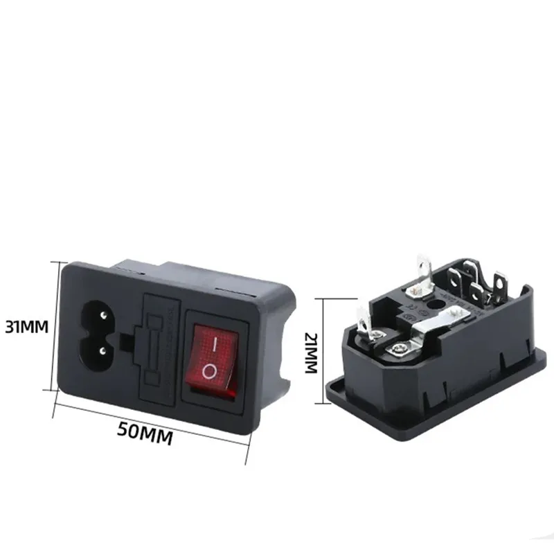 Электрическая розетка переменного тока IEC320 C14 3 контаксветодиодный красный