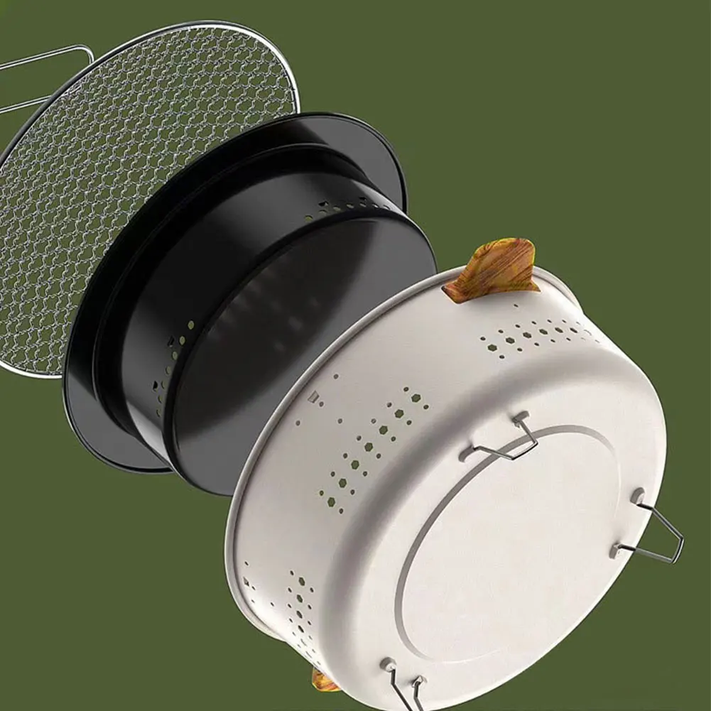 Портативная Круглая Плитка Для Гриля С Древесным Углем Многофункциональная