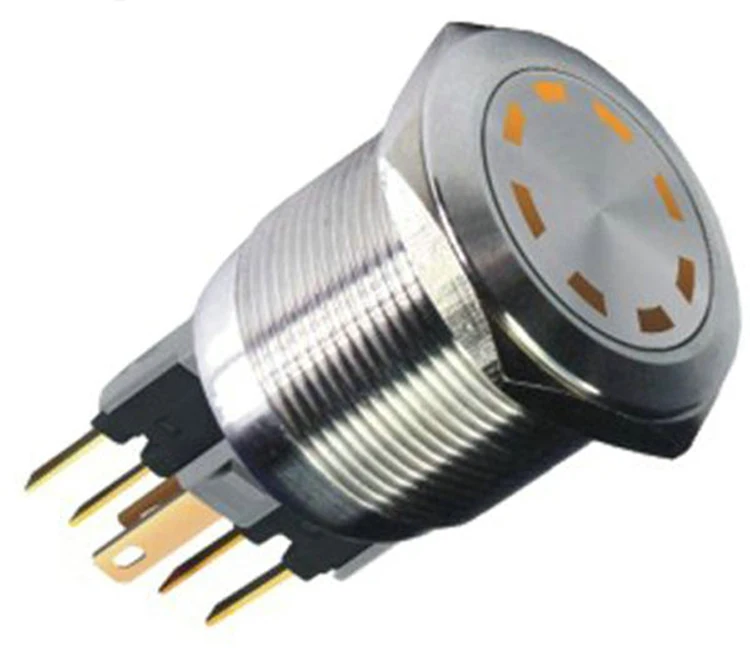 

22mm momentary 6V multi-point LED IP67 waterproof led metal push button switch multi-point light 6pins stainless steel switch