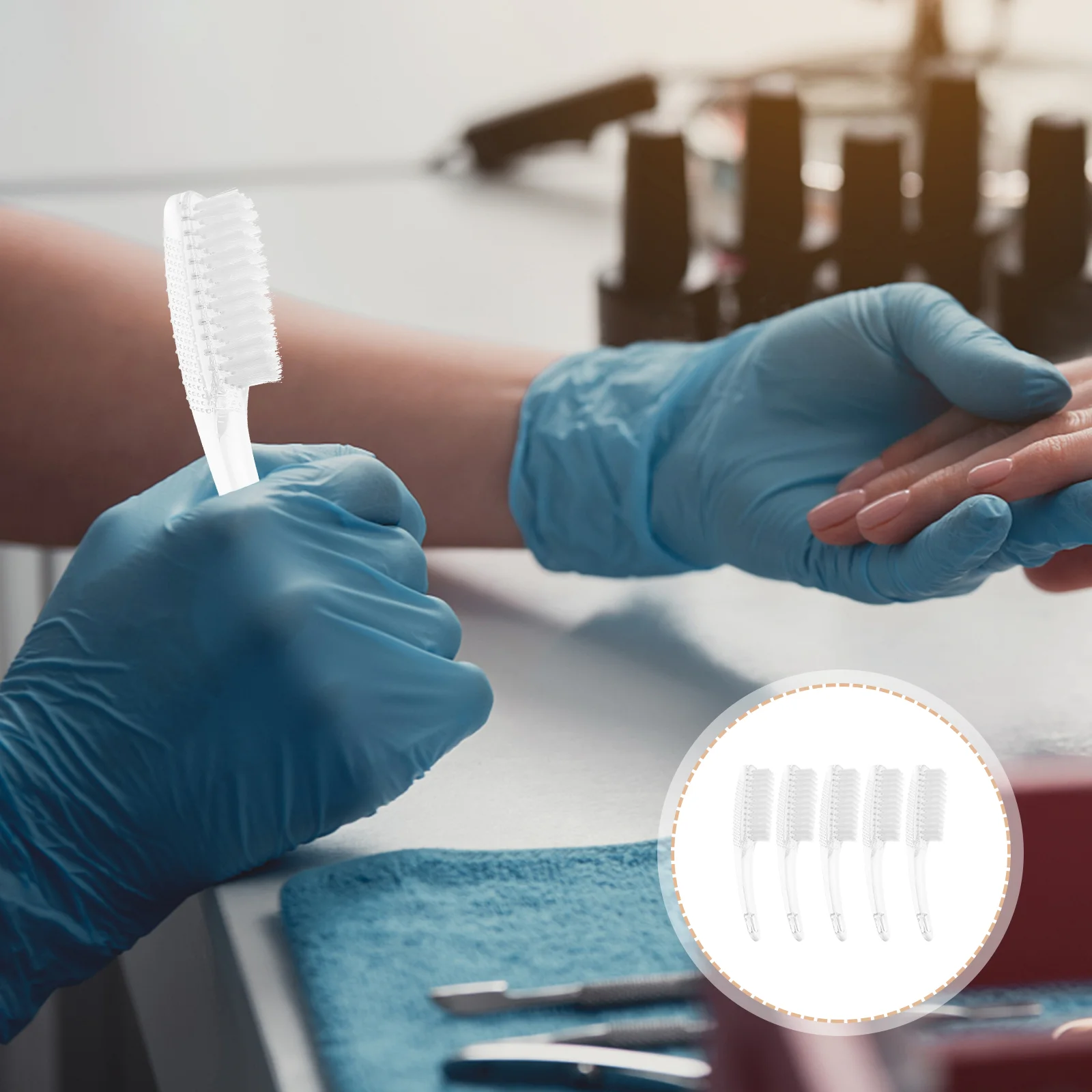 

5 шт., щётки для чистки ногтей, с эффектом потертости