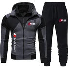 Новинка 2022, мужская спортивная одежда с капюшоном, костюм на двойной молнии, модная повседневная спортивная одежда, мужская куртка для бега + спортивные брюки, костюм из двух предметов