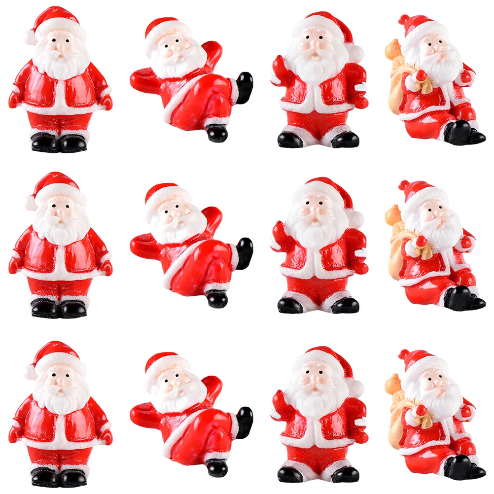 

12pcs Lovely Christmas Resin Santa Claus Craft Miniatures (Mixed Style)