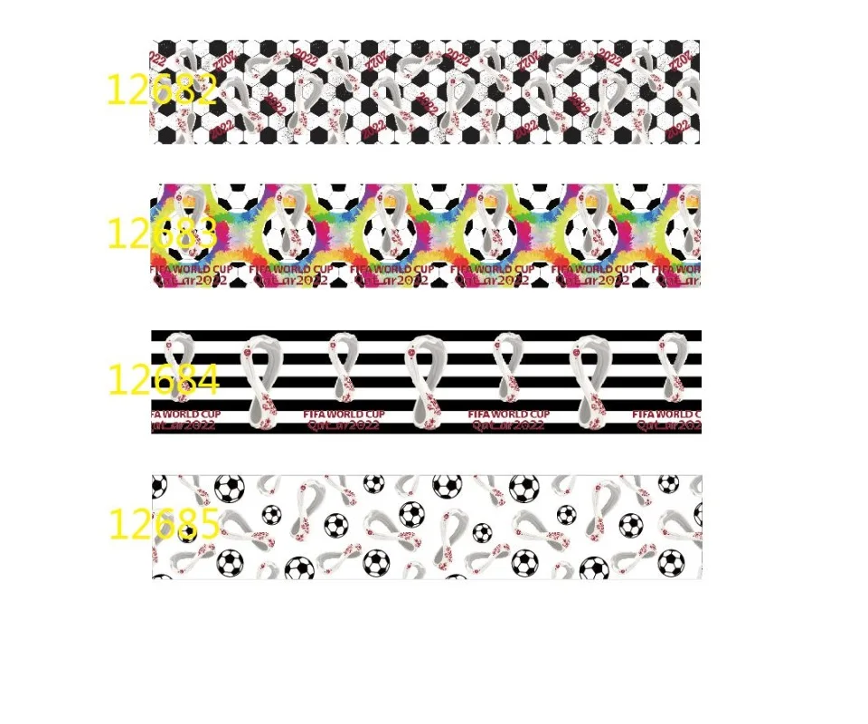 

Корсажная лента с принтом Кубка мира 2022, 25 мм, 10 ярдов для рукоделия, «сделай сам», бант для волос, праздничное украшение для вечеринки