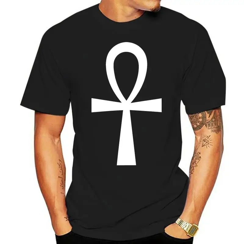 

Мужская футболка с принтом египетского креста, черная крутая футболка с принтом религии и мира, новинка 2022, модные крутые футболки с коротки...