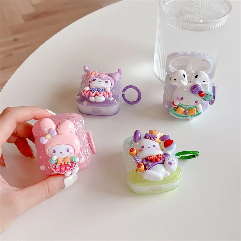 

Беспроводные наушники Sanrio для Iphone Kawaii, Bluetooth, Mymelody Kuromi 3D, аниме для Airpods 1 2 3, чехол для Iphone, аксессуары для наушников