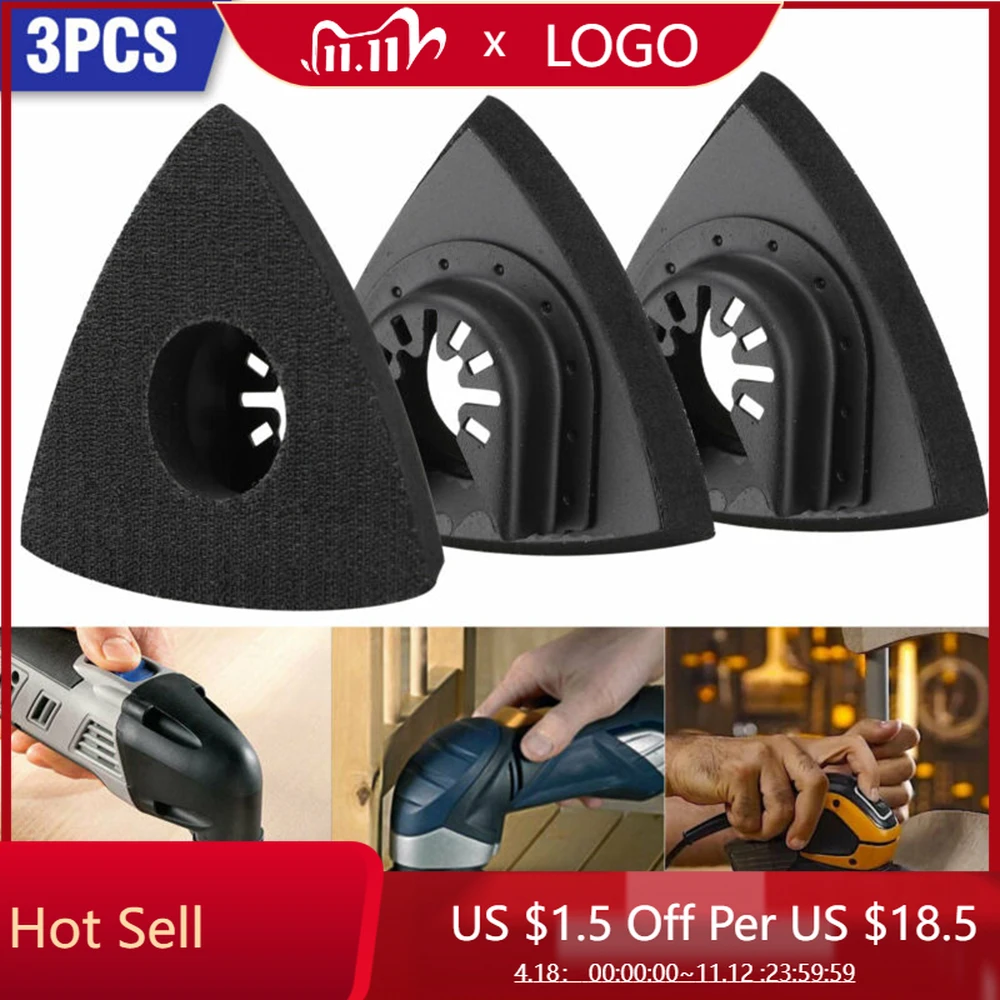 

3pcs 80mm High Carbon Steel Sanding Pad Hook And Loop Triangular Abrasive Wheel Quick Release Oscillating Tool For Bosch
