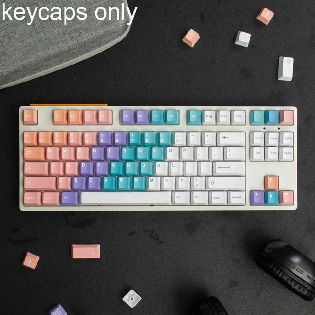 

138 Keys GMK Rainbow Gradient Keycaps PBT Dye Sub Profile Keycap For Mechanical Keyboard GK61 GH60 GK64 108 980