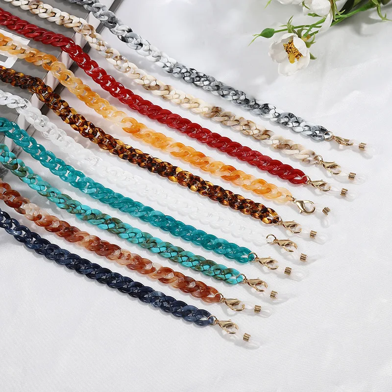 

1 Pcs Multicolor Acrylic Hanging Chain All-matched Resin Glasses Chain Beautifully Fashion Sunglasses Decorative Accessories