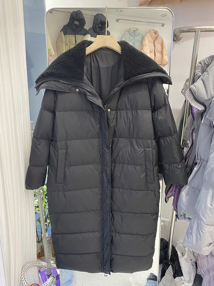 Корейский пуховик для женщин 2024 новый стиль корейская версия длинный толстый