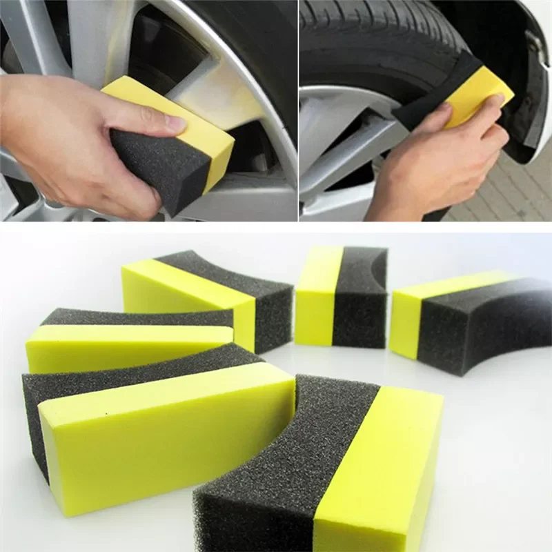 

2pcs Car Tire Waxing Polishing Compound Washing Sponge Cleaning Pad Brush New