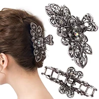 fashion rhinestone crystal flower hair claws clips clamps hairpins headband hair accessories retro women clamp barette for bride