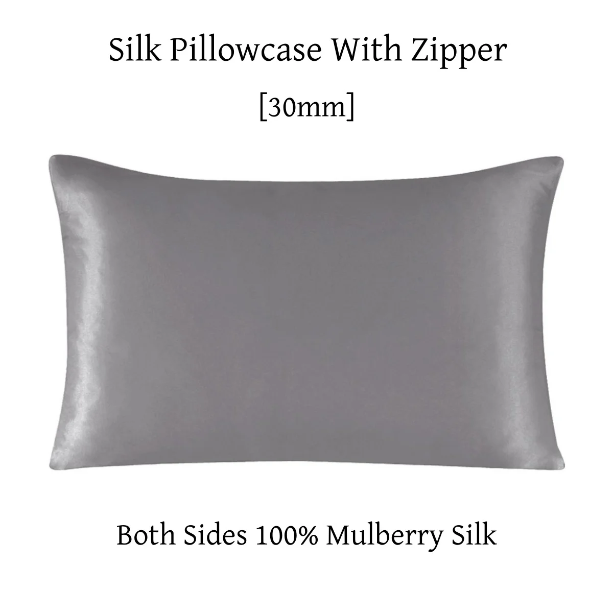 Наволочка на молнии, 1 шт., 30 мм, 100% шелк тутового шелка, сплошной цвет, удобная вентилируемая, разные размеры по индивидуальному заказу