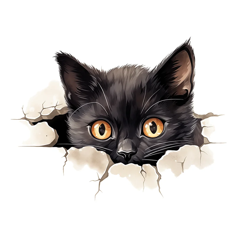 

91000 # Наклейки с милым маленьким черным котом, украшения для гостиной, стены, спальни, туалета и домашнего декора, автомобильные наклейки, самоклеящиеся