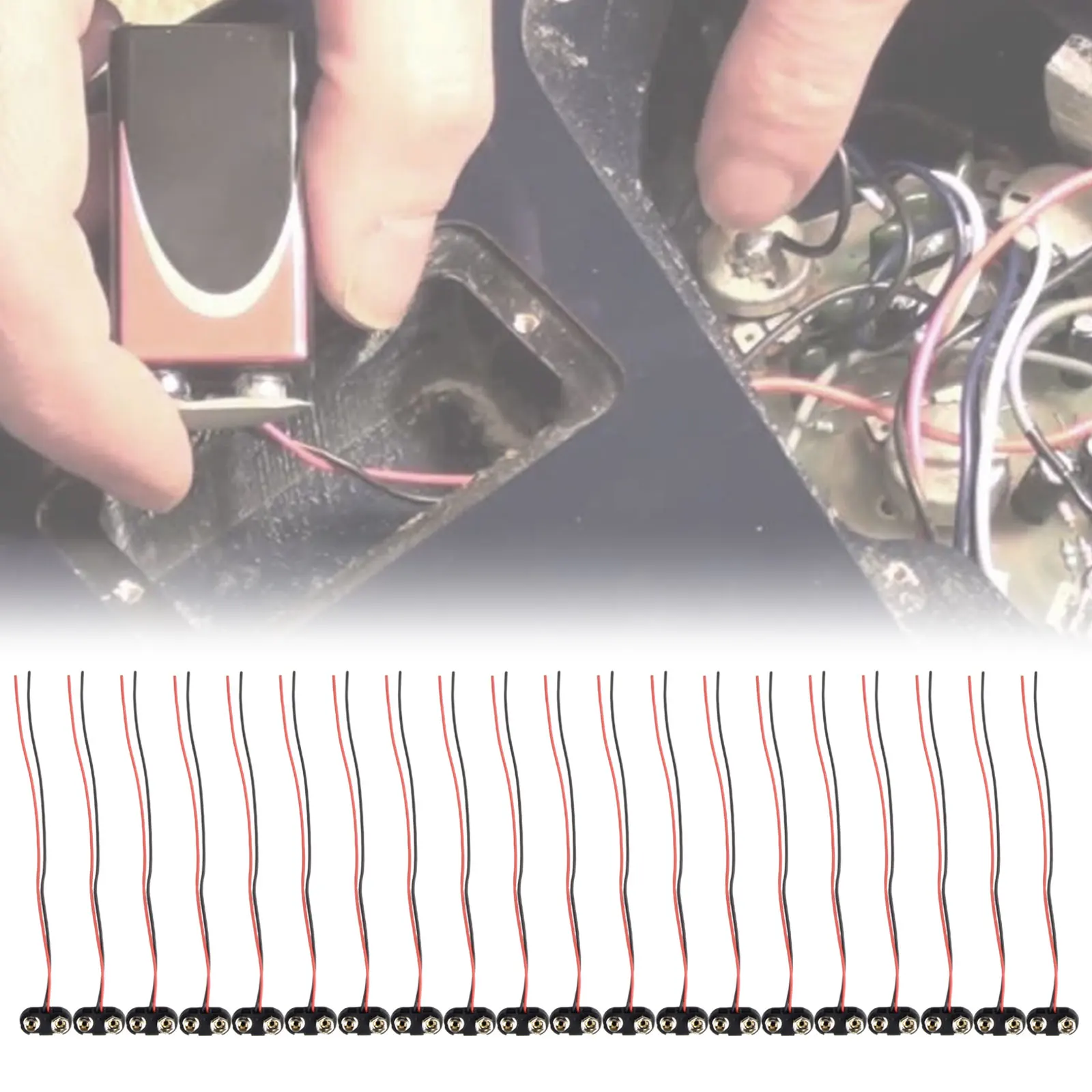 20 шт. 9 В (9 Вольт) зажим для аккумулятора разъем T тип W кабель черный твердый корпус