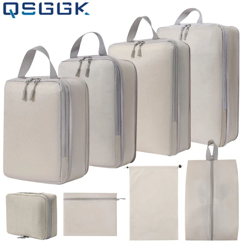 

4/6/9Pcs Travel Storage Bags Set Luggage Compress Classification Organizer Clothes Shoe Cosmetics Digital Storage Organizer Bag