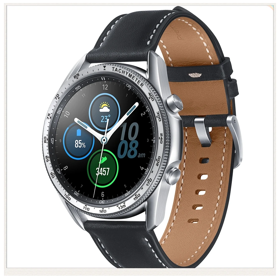 Металлическое кольцо для стилизации рамки корпуса Samsung Galaxy Watch 3 41 мм/45 мм с защитными аксессуарами.