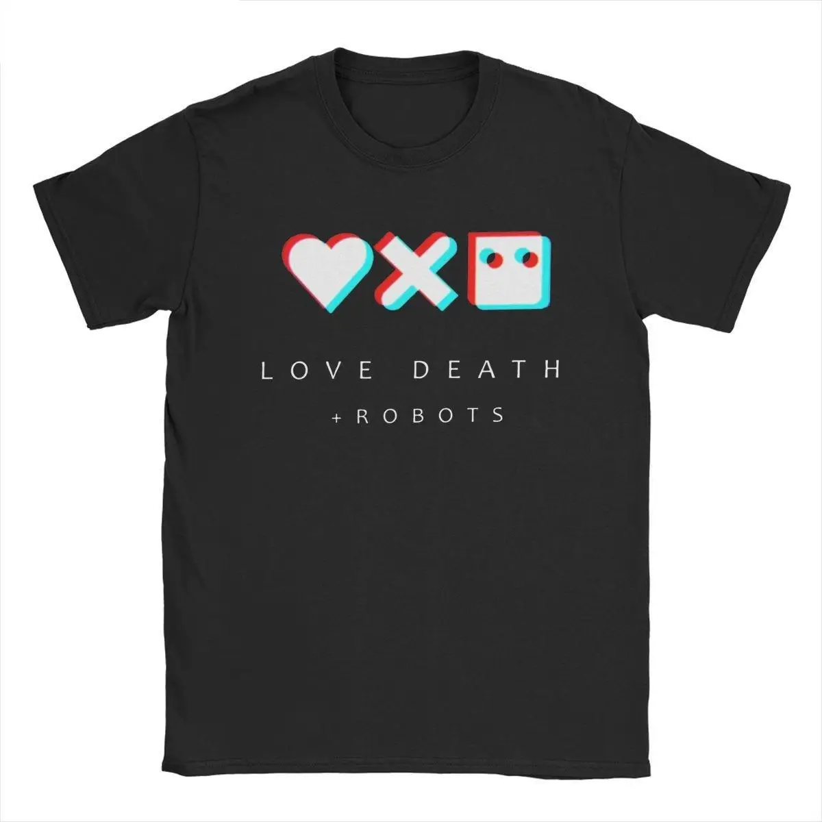 Love Death Robots T Shirts for Men Pure Cotton Vintage T-Shirts O Neck Tees Short Sleeve Clothes Birthday Present