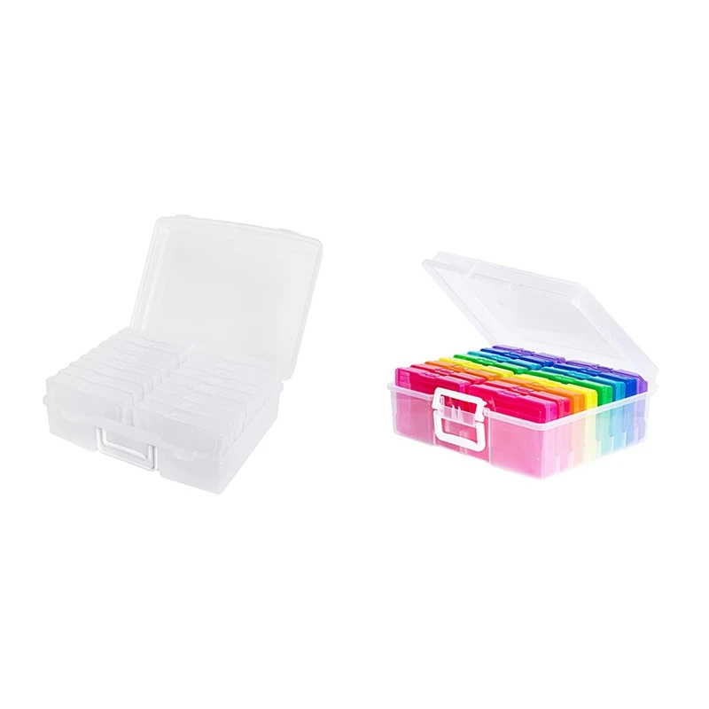 

Photo Storage Box Photo Keeper Cases Plastic Photo Organizer Suit 16 Inner Boxes for Jewelry Rectangle Box Case