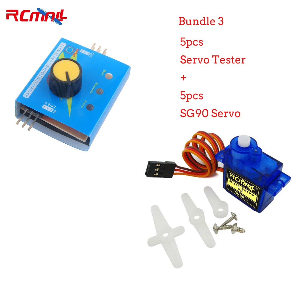 

RCmall 5PCS 3CH Digital Multi Servo Tester ECS RC Consistency CCMP Master Speed Controler Checker FS90R Servo 9G Servo