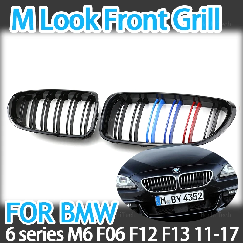 

Car Front Grille Racing Front Sport Grill Gloss Black Double Slat Kidney Grille For BMW 6 series F06 F12 F13 2012-2017