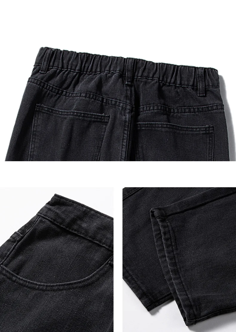 2022 Autumn New Streetwear Baggy Jeans Men Korean Fashion Loose Straight Wide Leg Pants Male Brand Clothing Black Light Blue