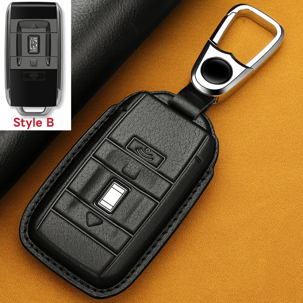 

Чехол для автомобильных ключей из натуральной кожи с полной защитой для моделей Rolls-Royce Cullinan Phantom Ghost Wraith Dawn Spectre, корпус брелока с