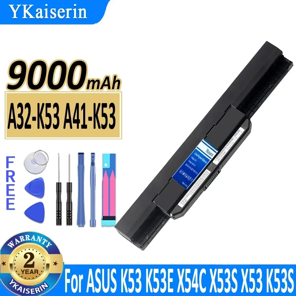 Аккумулятор YKaiserin A32-K53 A41-K53 9000 мАч для ASUS K53 K53E X54C X53S X53 K53S X53E X53SV X53U X53B A42-K53 K43S K43SV K43 K43E