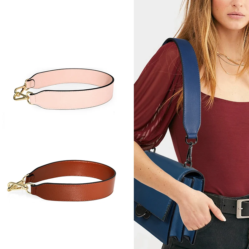 58CM 4cm Width Bag Strap Plain Weave Leather Portable Handbag Strap Bag DIY Replacement Wallet Shoulder Bag Belt Bag Accessories