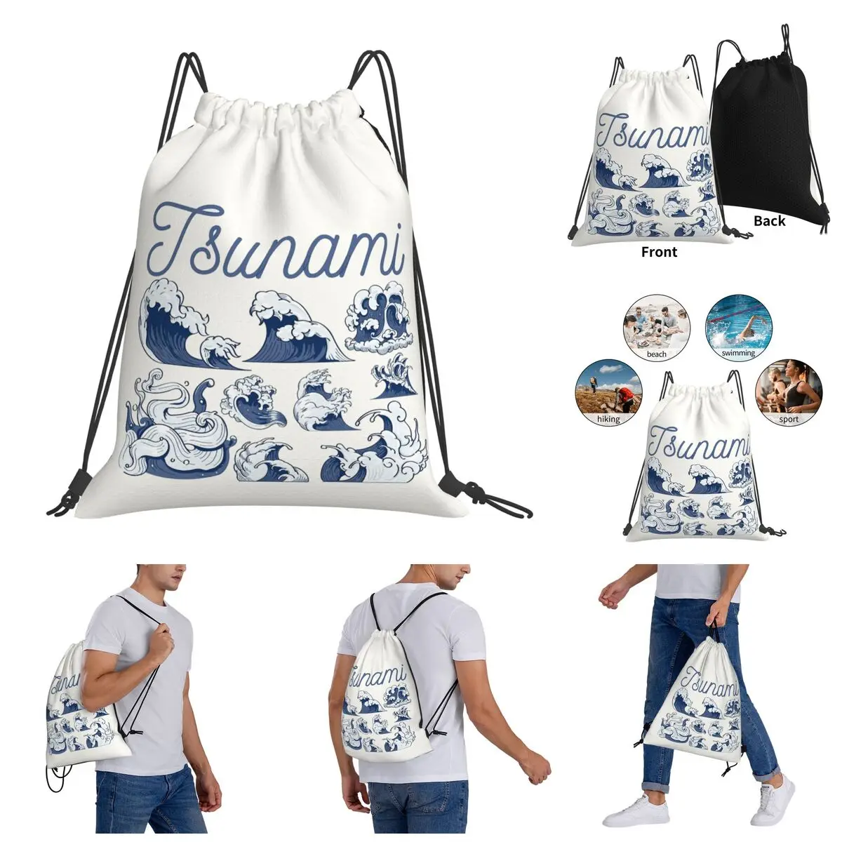 

Blanket roll Tsunami Tonga Volcanotsunami (2) Geek Graphic Vintage Drawstring Bags Gym Bag Backpack
