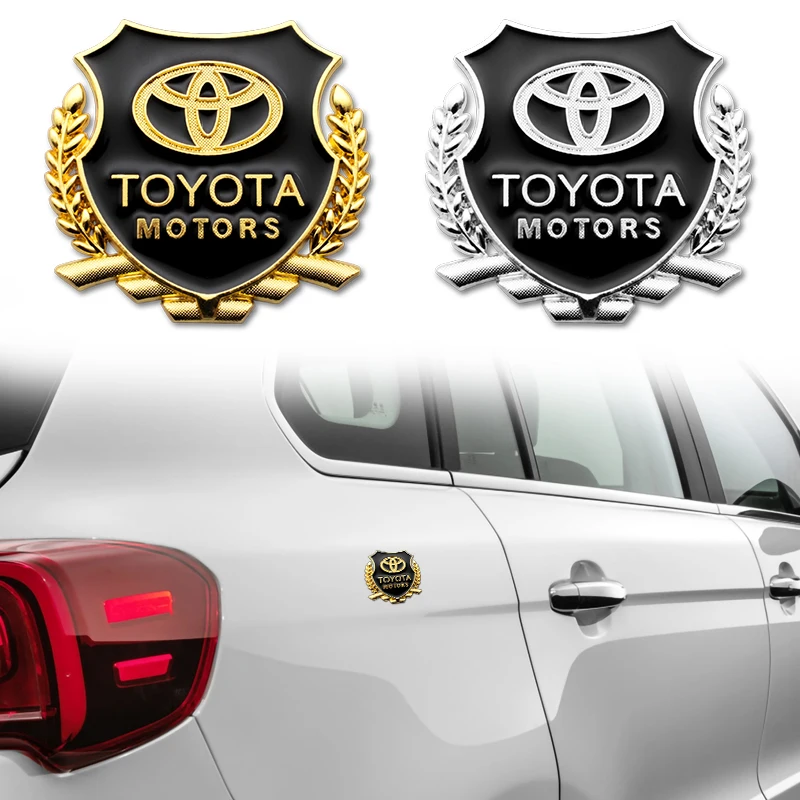 

2pc 3D Metal Car Bodys Sticker Emblem Badge Decals For Toyota C-hr Prado Rav4 Yaris Prius Avensis Corolla Camry Auto Accessories