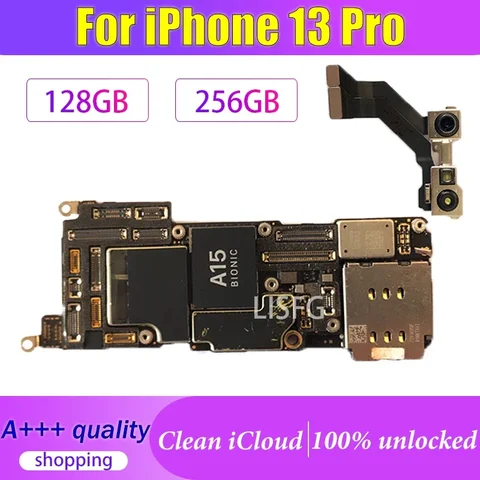 Пластина для iPhone 13 Pro, материнская плата с разблокированным лицом ID, 128 ГБ, 256 ГБ, поддержка обновления логической платы, полночип, чистая материнская плата iCloud