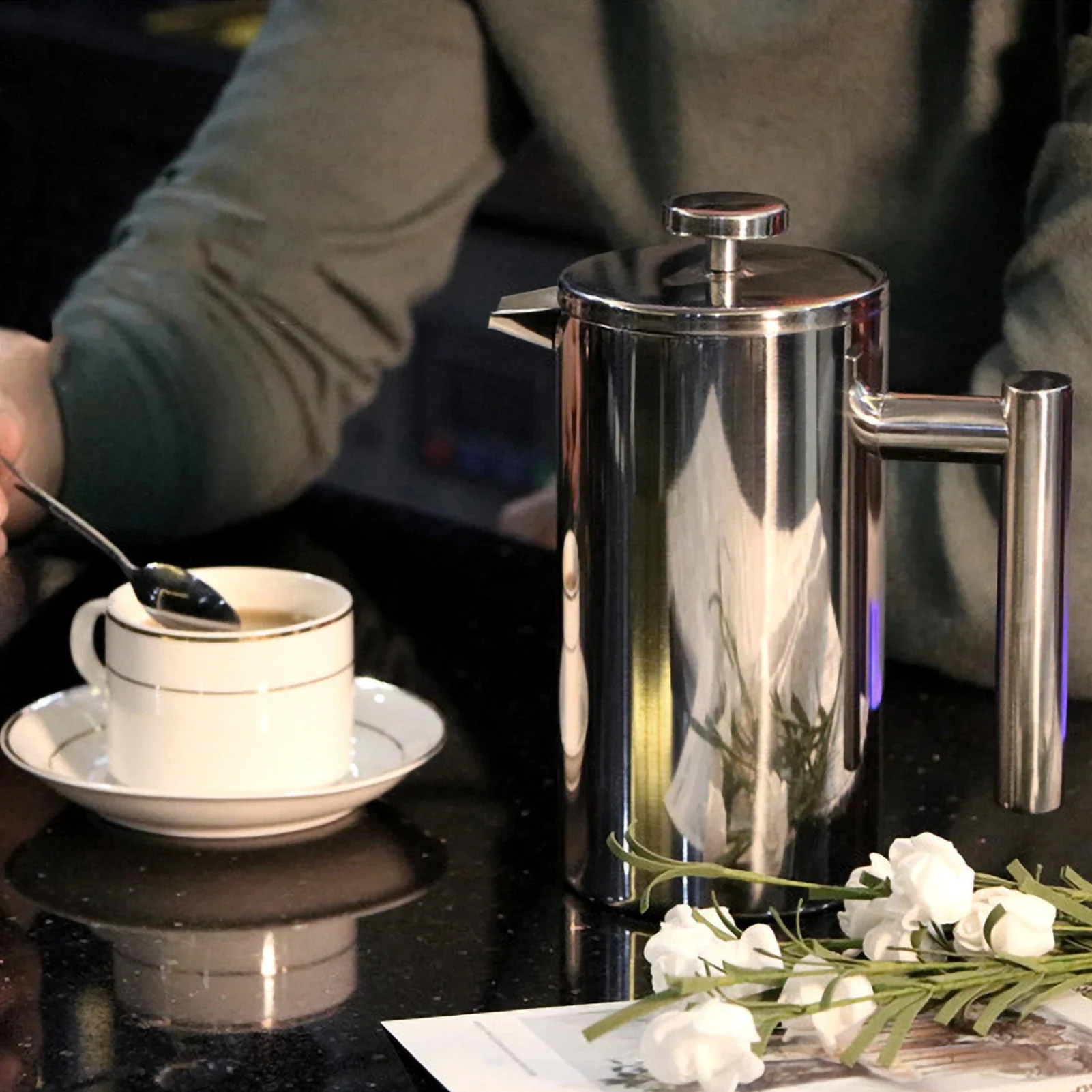 Кофеварка френч-пресс 350/800/1000 мл кофемашина из нержавеющей стали 304 с двойной